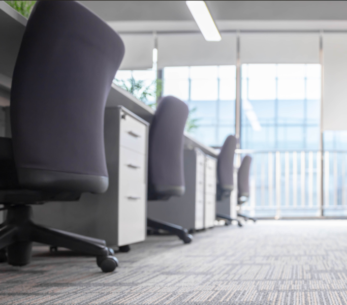 Office carpet and chairs in a Dublin workspace